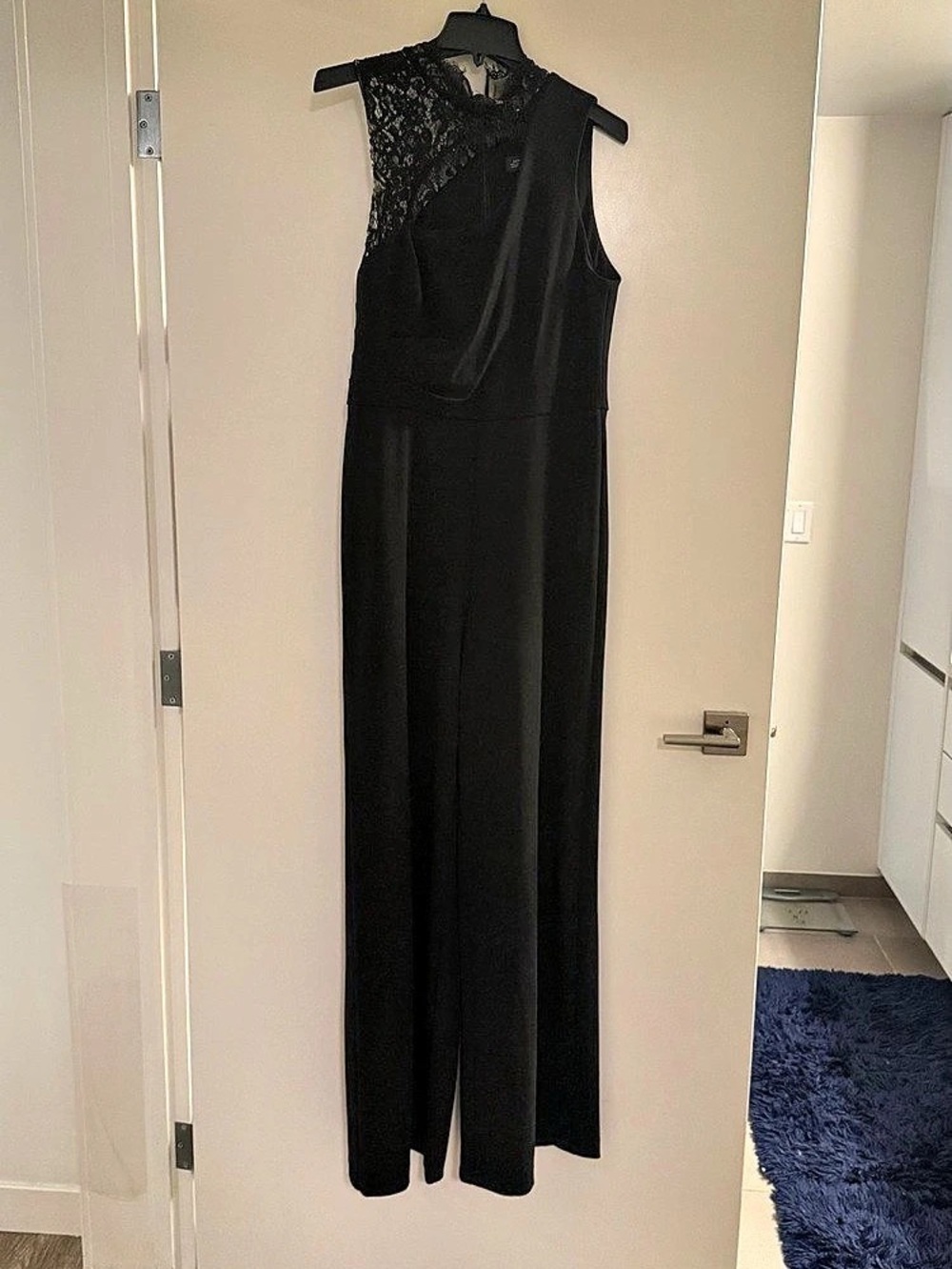 Adrianna Papell Black Lace Jumpsuit Size 12